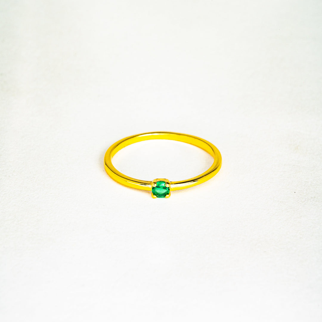 Radiant Emerald Gemstone Ring