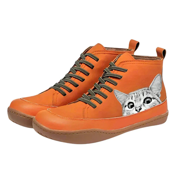 Fenna | Ankle Cat Print Boots