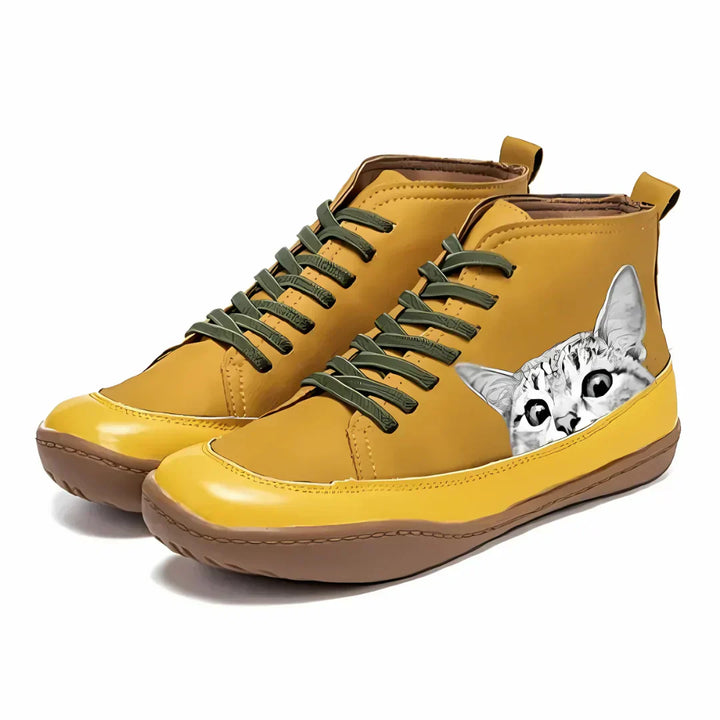 Fenna | Ankle Cat Print Boots