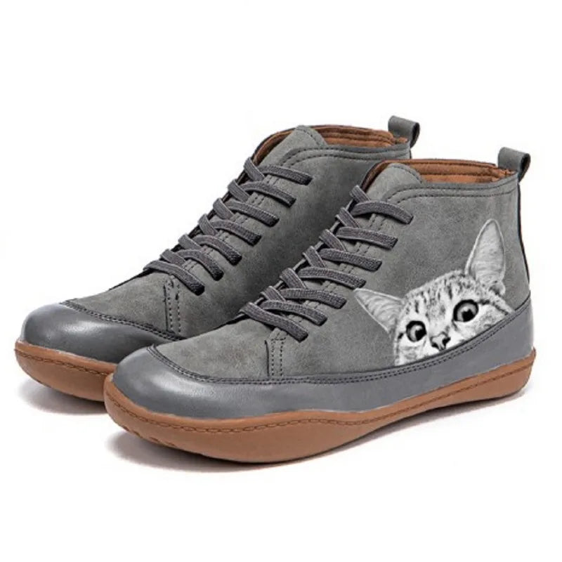 Fenna | Ankle Cat Print Boots