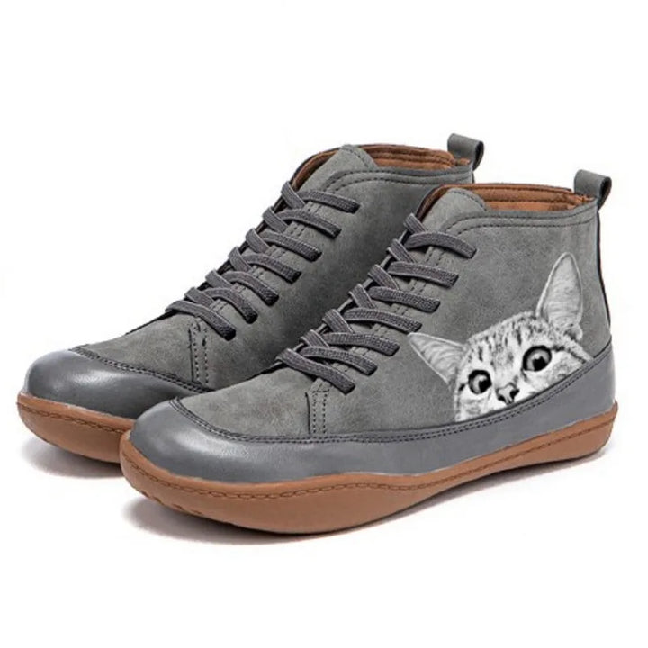Fenna | Ankle Cat Print Boots