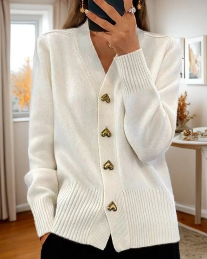 Hayden Chasie | Elegant Heart Button Cardigan
