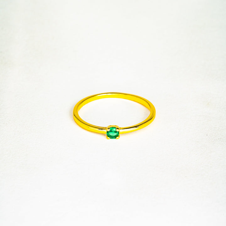Radiant Emerald Gemstone Ring