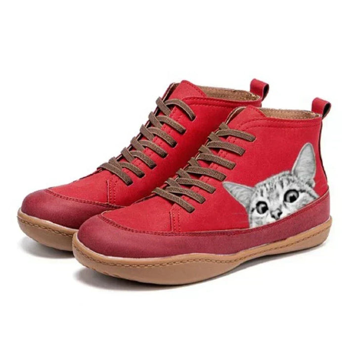 Fenna | Ankle Cat Print Boots