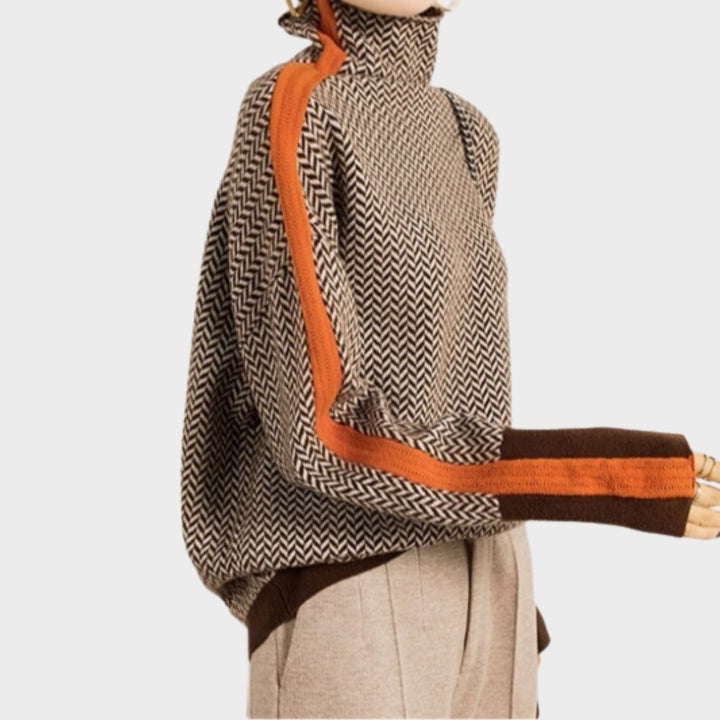 Hayden Elana | Herringbone Luxe Turtleneck