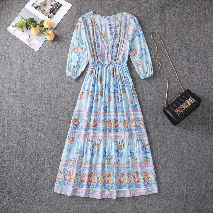 Hayden Darcie | Flowing petal midi dress with elegant tummy coverage