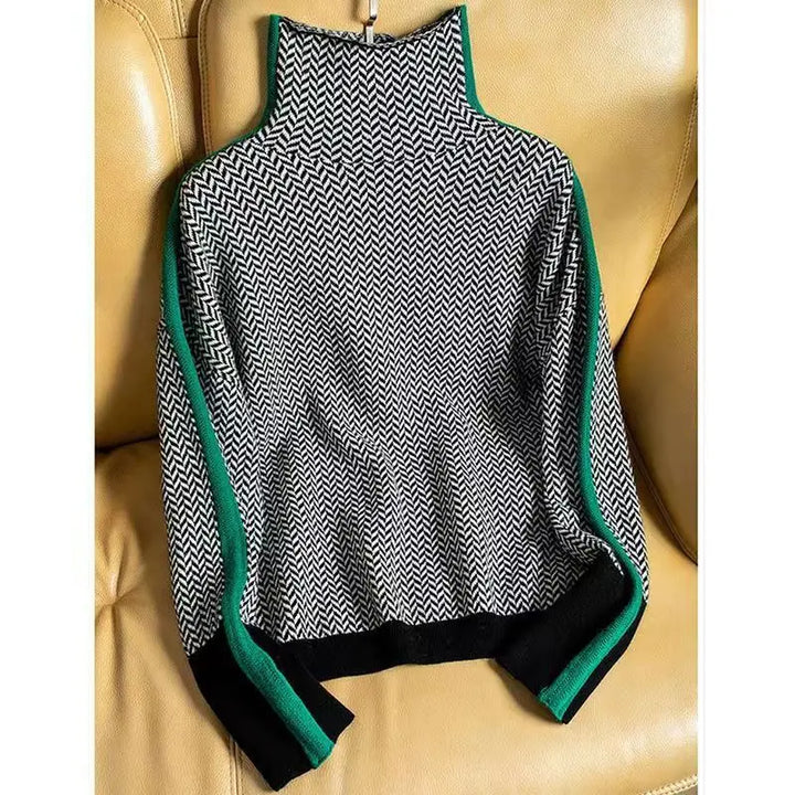 Hayden Elana | Herringbone Luxe Turtleneck