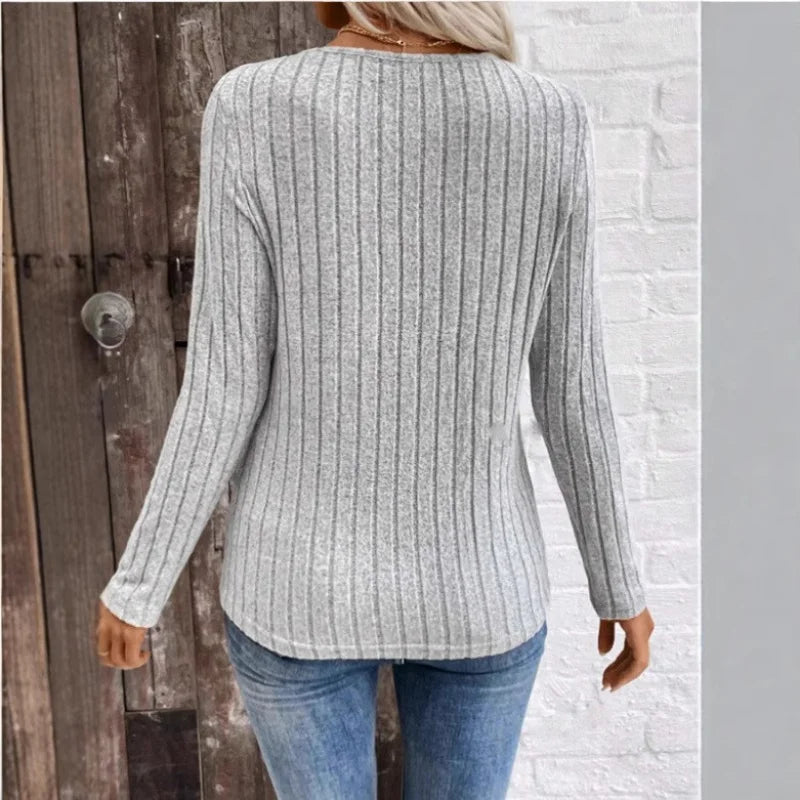 Hayden Casper | Elegant Sunken Stripe Sweater