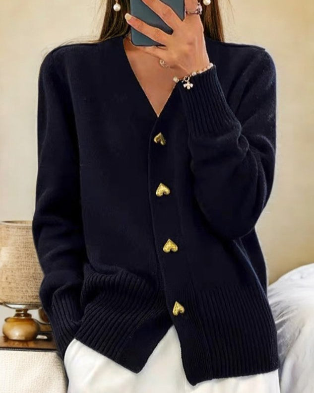 Hayden Chasie | Elegant Heart Button Cardigan