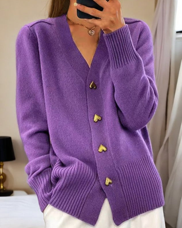 Hayden Chasie | Elegant Heart Button Cardigan